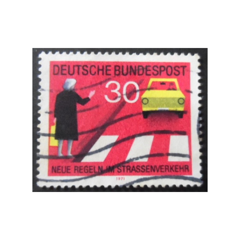 Selo postal da Alemanha de 1971 Crosswalk