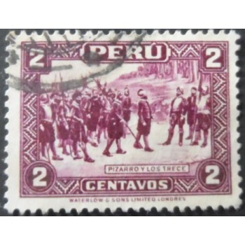 Selo postal do Peru de 1936 Pizarro and the Thirteen