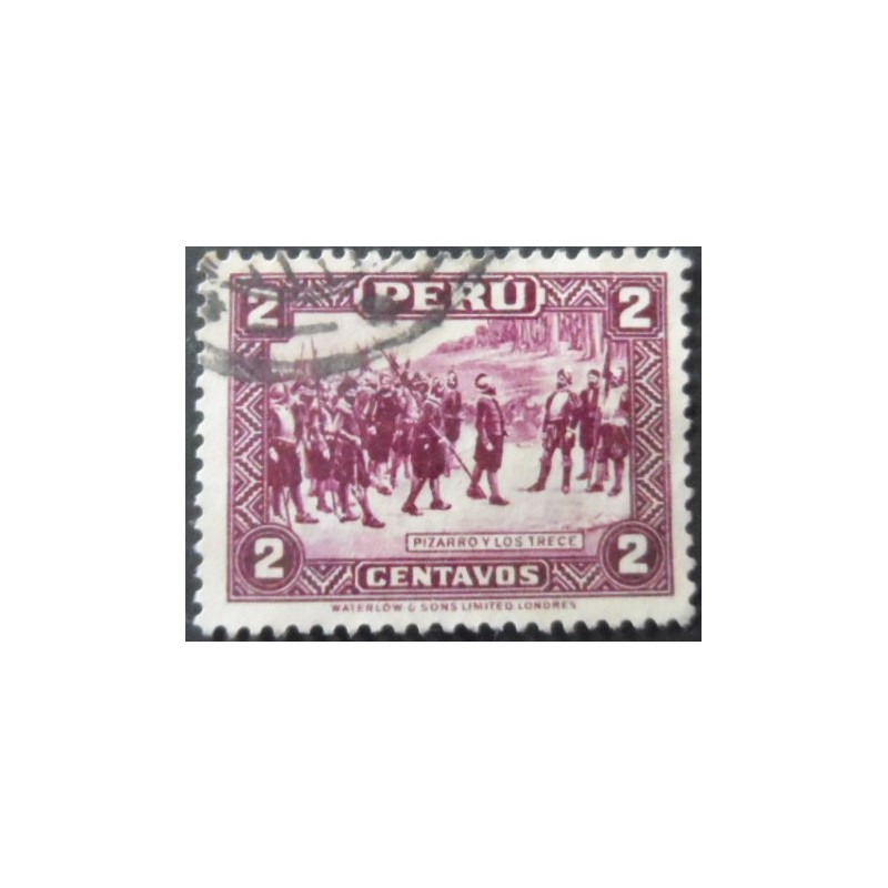 Selo postal do Peru de 1936 Pizarro and the Thirteen