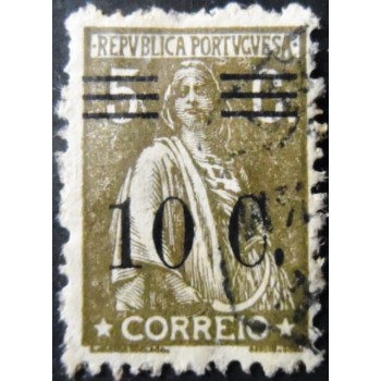 Selo postal de Portugal de 1928 Ceres Surcharged 10