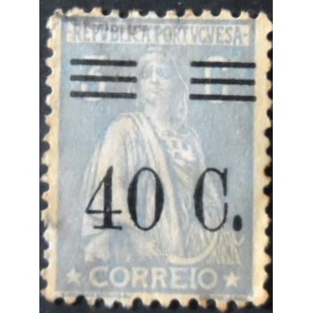 Selo postal de Portugal de 1928 Ceres Surcharged 40 U c