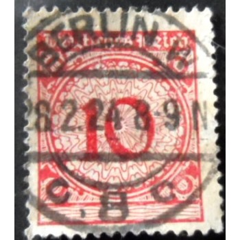 Selo da Alemanha Reich de 1923 Rentenmark only numeral 10 U