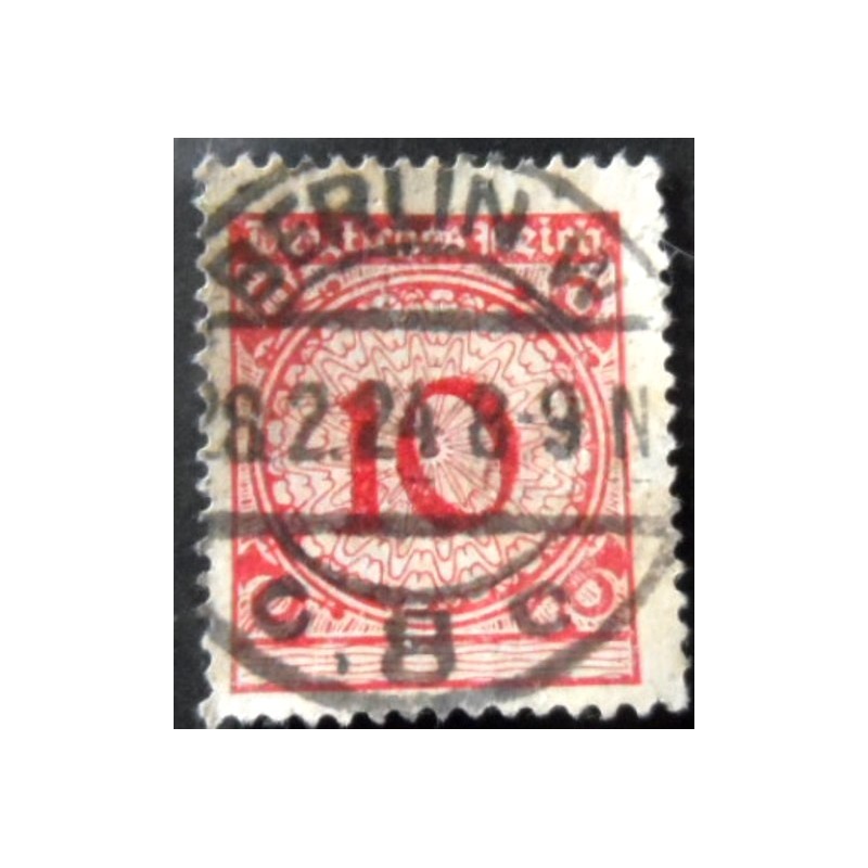 Selo da Alemanha Reich de 1923 Rentenmark only numeral 10 U