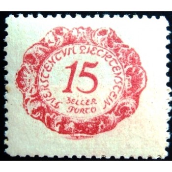 Selo postal de Liechtenstein de 1920 Figues 15