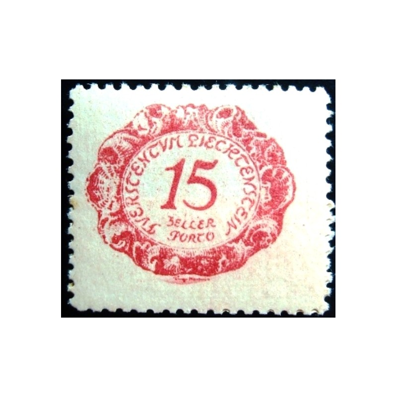 Selo postal de Liechtenstein de 1920 Figues 15