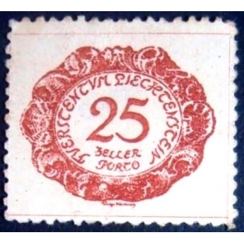 Selo postal de Liechtenstein de 1920 Figues 25