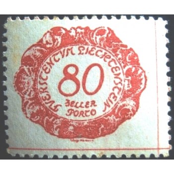 Selo postal de Liechtenstein de 1920 Figues 80