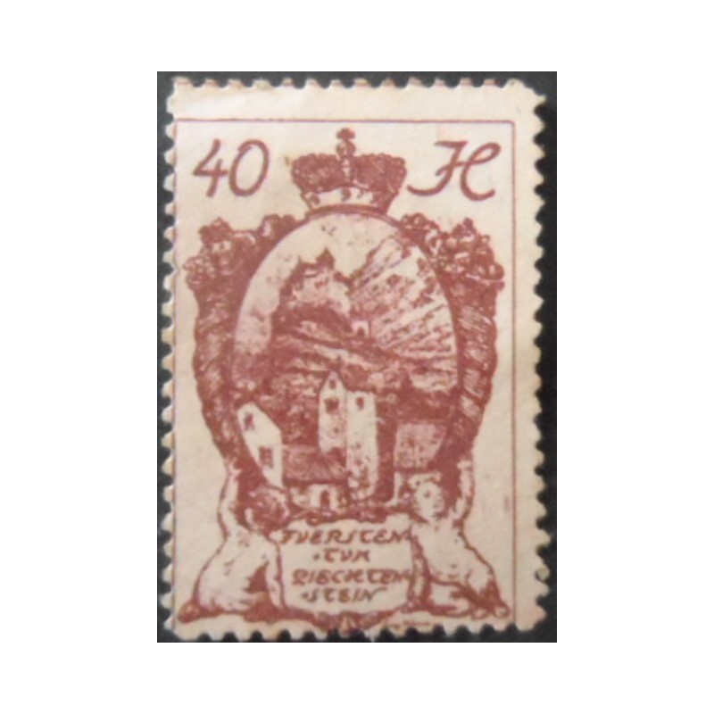 Selo postal de Liechtenstein de 1920 Gutenberg castle