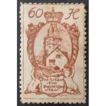 Selo postal de Liechtenstein de 1920 Red House 60