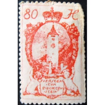 Selo postal de Liechtenstein de 1920 Church Spire