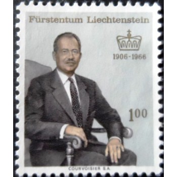 Selo postal de Liechtenstein de 1966 Franz Josef II