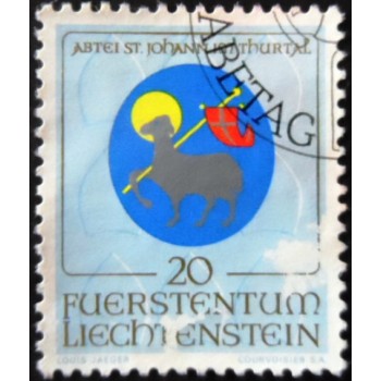 Selo postal de Liechtenstein de 1970 St. John in Thurtal abbey