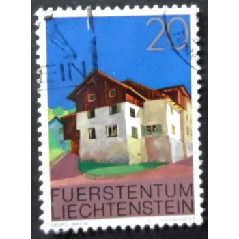 Selo postal de Liechtenstein de 1978 Upper village of Triesen