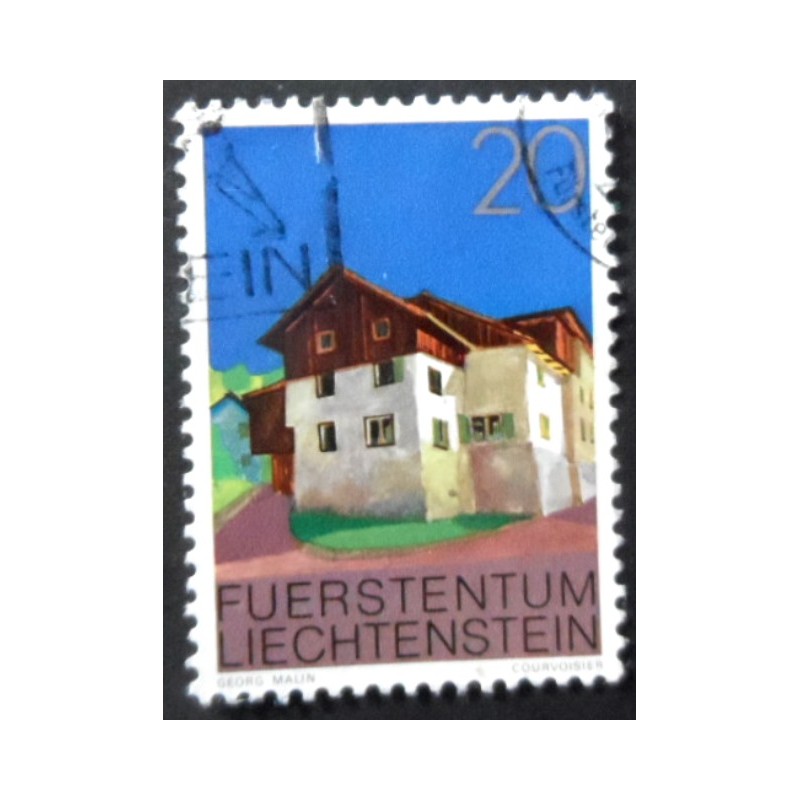 Selo postal de Liechtenstein de 1978 Upper village of Triesen