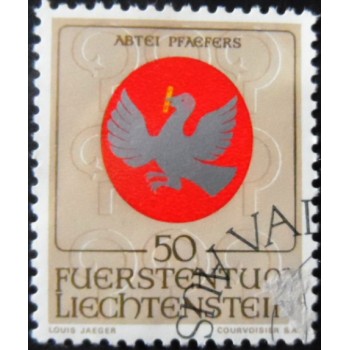 Selo postal de Liechtenstein de 1969 Pfaefers Abbey