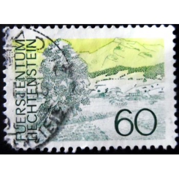 Selo postal de Liechtenstein de 1973 Eschner Riet