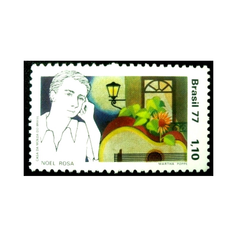 Selo postal do Brasil de 1977 Noel Rosa M