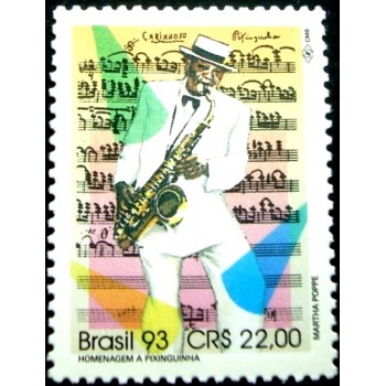 Selo postal do Brasil de 1993 Pixinguinha M