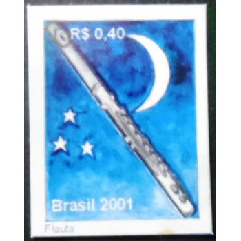 Selo postal do Brasil de 2001 Flauta