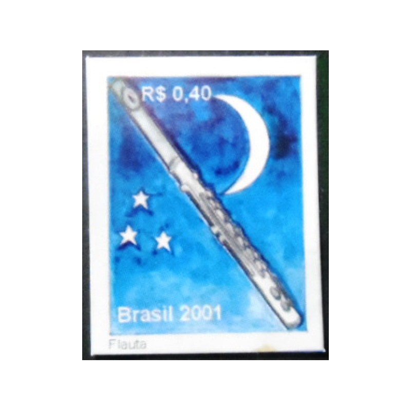 Selo postal do Brasil de 2001 Flauta