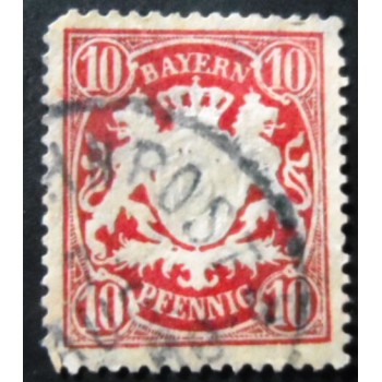 Selo postal da Alemanha Baviera de 1888 - Bayern coat of arms 10
