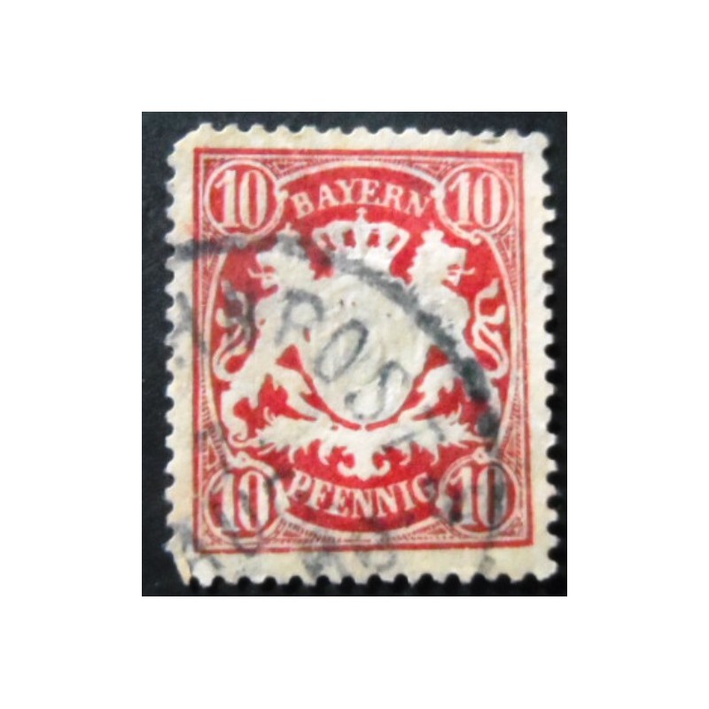 Selo postal da Alemanha Baviera de 1888 - Bayern coat of arms 10