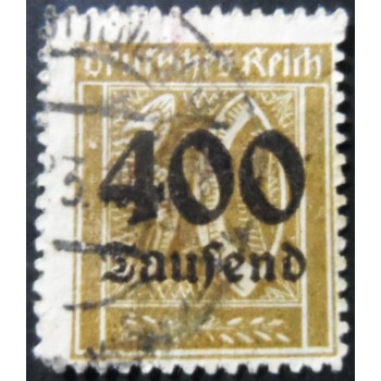 Selo postal Alemanha Reich de 1923 Surcharge 400T on 30 U
