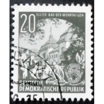 Imagem similar á do selo postal da Alemanha de 1953 Workers Health Centre