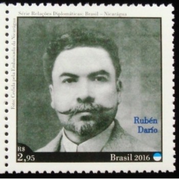 Selo postal do Brasil de 2016 Ruben Dario M