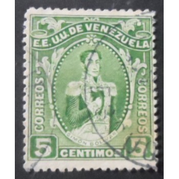 Selo postal da Venezuela de 1914 Simón Bolívar 5