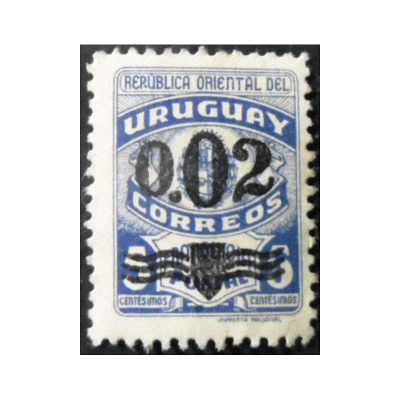 Selo postal do Uruguai de 1948 Franchise Stamps Overprinted 2