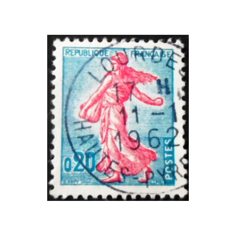 Imagem similar á do selo postal da França de 1960 Sower of Piel 0,20