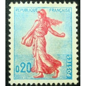 Selo postal da França de 1960 Sower of Piel 20