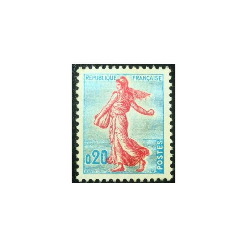 Selo postal da França de 1960 Sower of Piel 20