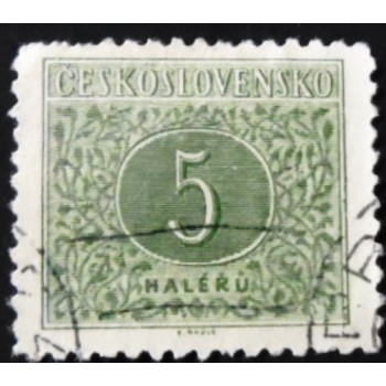 Selo postal da Tchecoslováquia de 1955 New Number Drawing 5B