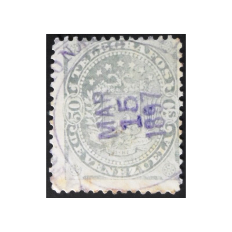 Selo postal da Venezuela de 1896 Coat of Arms 50