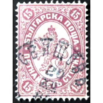 Imagem similar à do selo postal da Bulgária de 1882 Lion of Bulgaria 15
