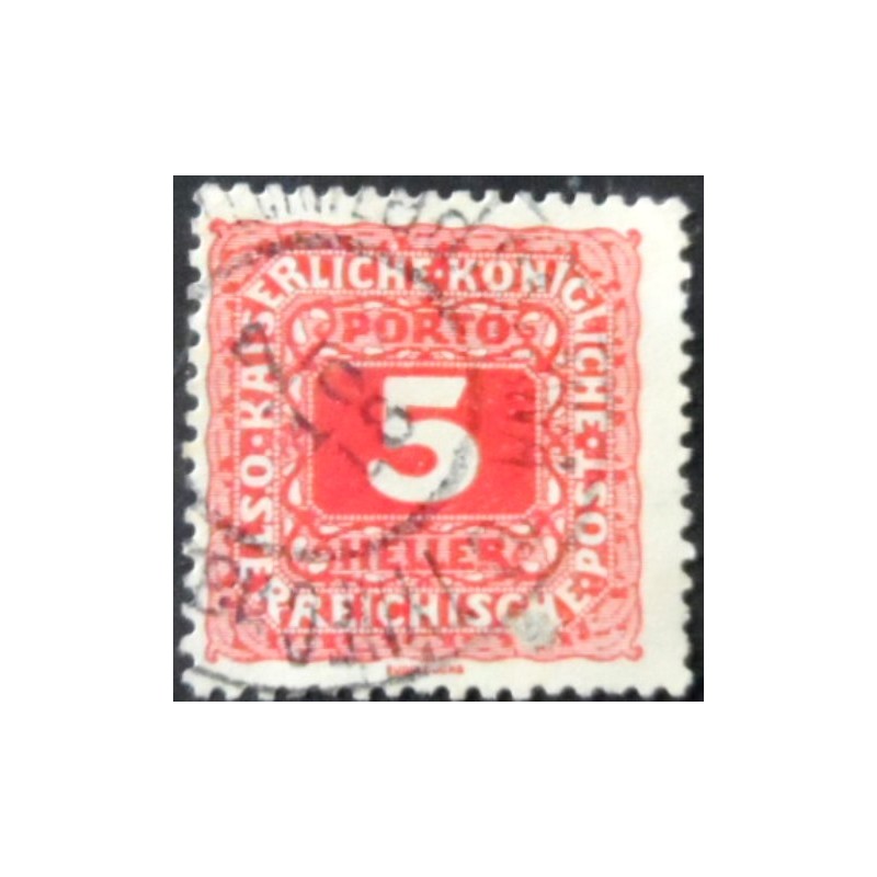 magem similar à do selo postal da Áustria de 1916 - Digit in Octagon 5