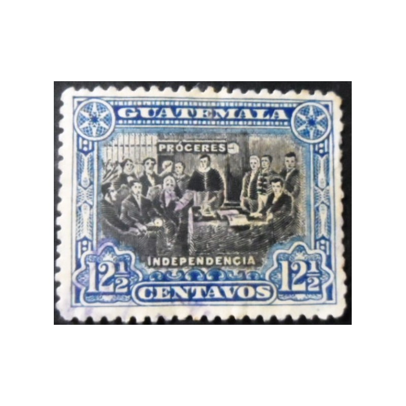 Selo postal da Guatemala de 1907 Declaration of Independence 12½