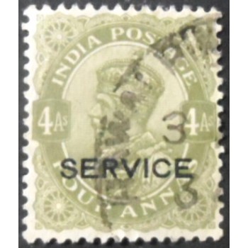 Selo postal da Índia de 1935 King George V overprinted 4