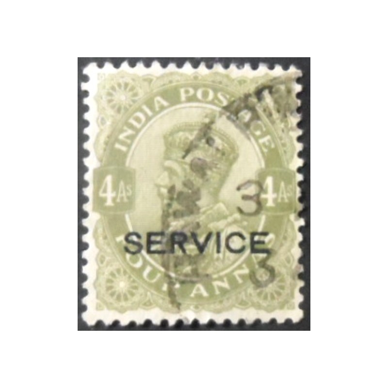 Selo postal da Índia de 1935 King George V overprinted 4