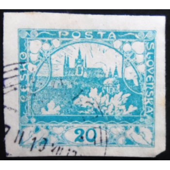 Selo postal da Tchecoslováquia de 1918 Prague Castle 20