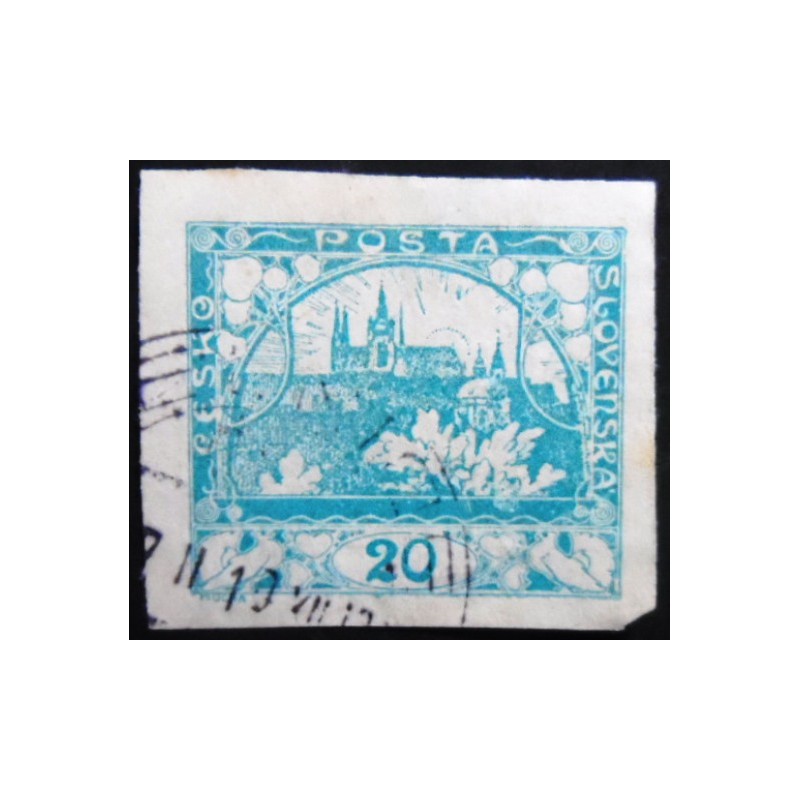 Selo postal da Tchecoslováquia de 1918 Prague Castle 20