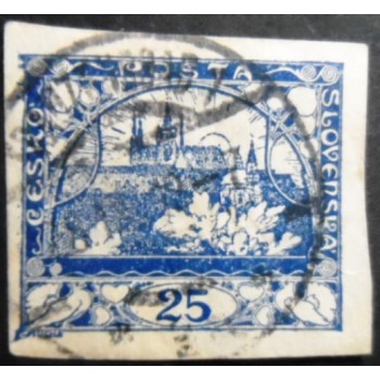 Selo postal da Tchecoslováquia de 1918 Prague Castle 25