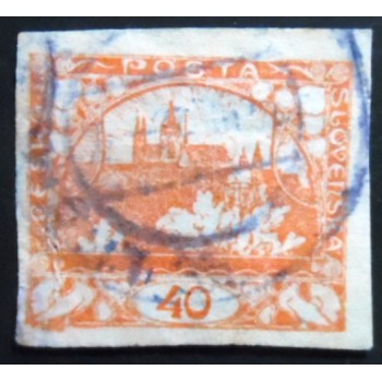 Selo postal da Tchecoslováquia de 1919 Prague Castle 40