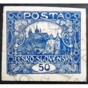 Selo postal da Tchecoslováquia de 1919 - Prague Castle 50