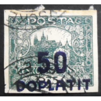 Selo postal da Tchecoslováquia de 1922 Prague Castle 50