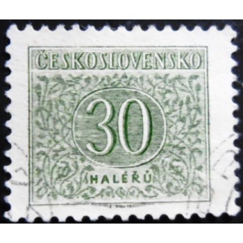 Selo postal da Tchecoslováquia de 1954 New Number Drawing 30