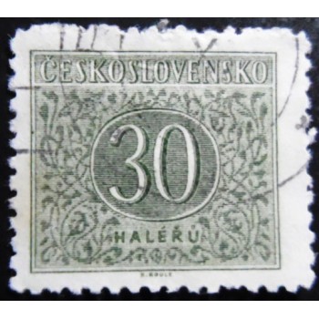 Selo postal da Tchecoslováquia de 1963 New Number Drawing 30 PB