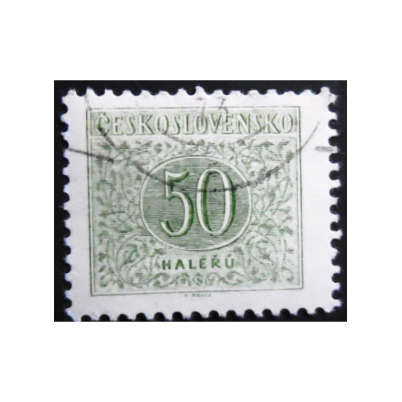 Selo postal da Tchecoslováquia de 1955 New Number Drawing 50 PA